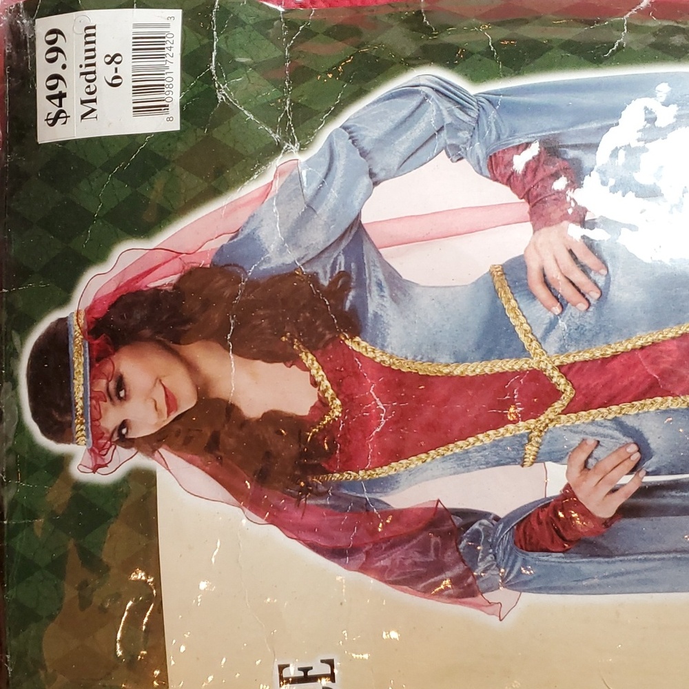 Renaissance Queen Halloween Costume Dress Adult Medium